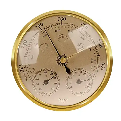 Aowutus Outdoor Barometer Thermometer Hygrometer