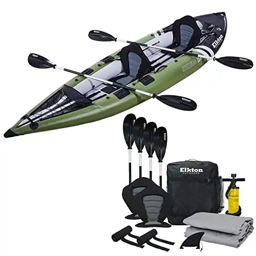 Elkton Outdoors Steelhead Inflatable Fishing Kayak (Single or Tandem)