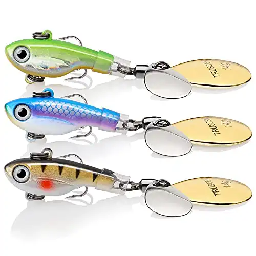 TRUSCEND Fishing Lures Rotating Tail Spinner Jigs