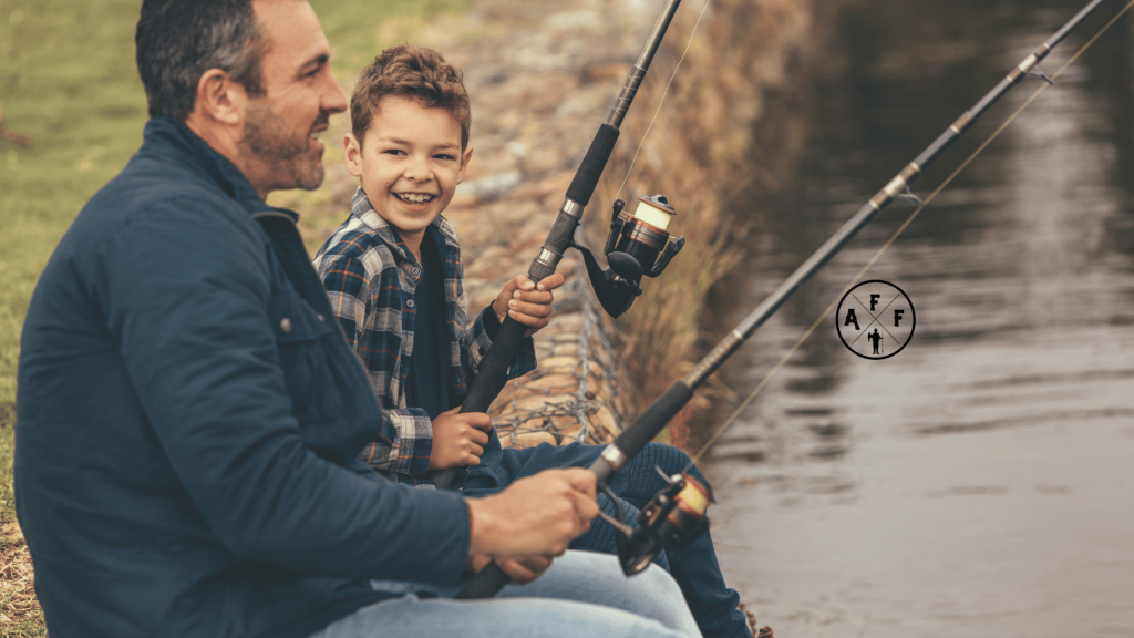 dad fishing with son