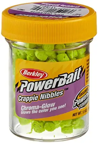 Berkley PowerBait Crappie Nibbles Dough Fishing Bait, Glow/Chartreuse